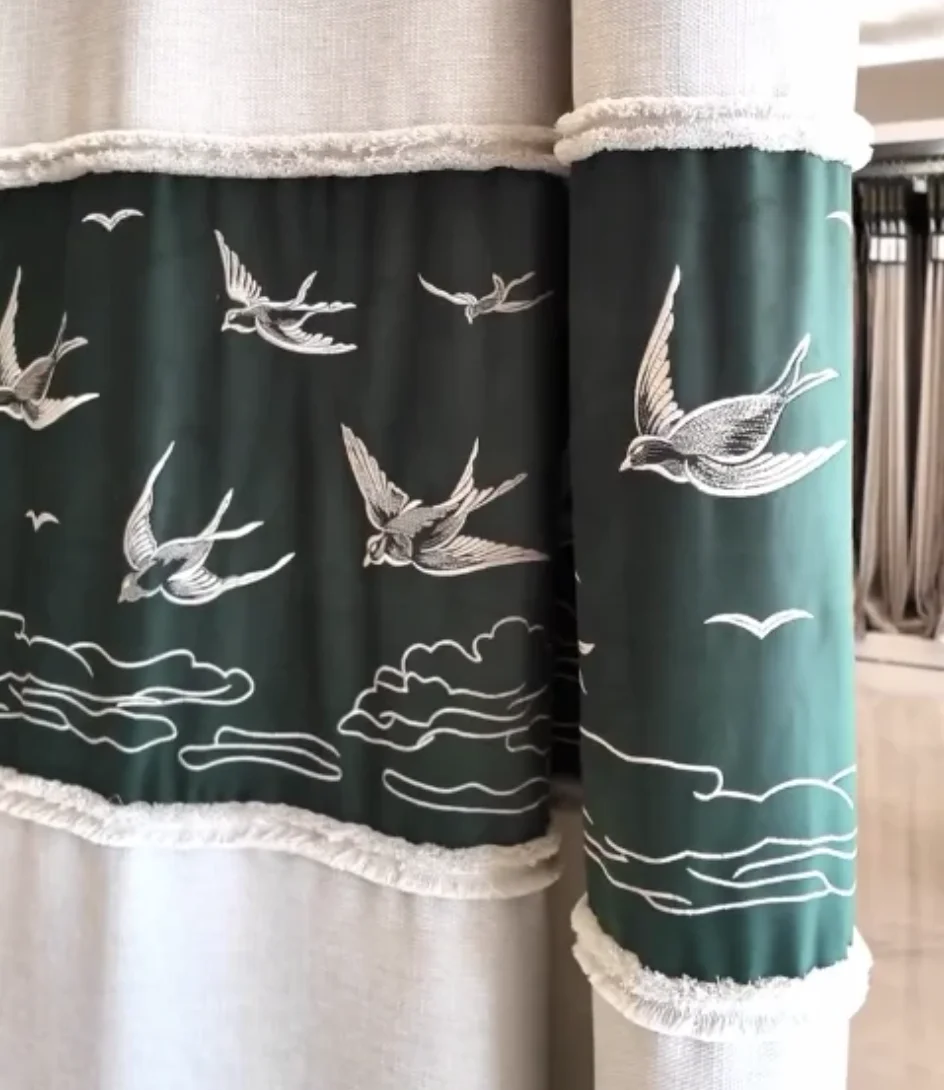 Modern Mavi Fon Perde